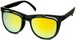 Angle of SW Flip-Up Retro Style #2210 in Black Frame with Yellow Mirrored Lenses, Women's and Men's  