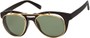 Angle of SW Flip-Up Aviator Style #9973 in Black/Gold Frame with Green Lenses, Women's and Men's  