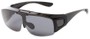 Angle of Sonoran #7668 in Glossy Black with Smoke Lenses, Women's and Men's Square Sunglasses
