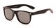 Angle of Buoy #14644 in Black Frame with Grey Lenses, Women's and Men's Retro Square Sunglasses