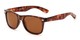 Angle of Buoy #14644 in Tortoise Frame with Amber Lenses, Women's and Men's Retro Square Sunglasses