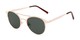 Angle of Fowler #1573 in Gold Frame with Green Lenses, Women's and Men's Browline Sunglasses