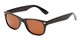 Angle of Freefall #1279 in Black Frame with Amber Lenses, Women's and Men's Retro Square Sunglasses