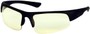 Angle of Gamers Edge Sport Wrap Style #48 in Black Frame with Tinted Lenses, Women's and Men's  
