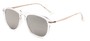 Angle of Galley #3883 in Clear/Silver Frame with Silver Mirrored Lenses, Women's and Men's Round Sunglasses