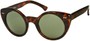 Angle of SW Cat Eye Style #1816 in Brown Tortoise Frame with Green Lenses, Women's and Men's  