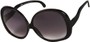 Angle of Cheyenne #9877 in Black Frame with Dark Grey Lenses, Women's Round Sunglasses