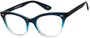 Angle of SW Clear Cat Eye Style #9155 in Blue/Clear Fade Frame, Women's and Men's  