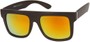 Angle of SW Mirrored Retro Style #493 in Matte Black Frame with Yellow Mirrored Lenses, Women's and Men's  