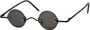 Angle of SW Round Retro Style #31050 in Black Frame with Dark Smoke Lenses, Women's and Men's  