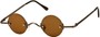 Angle of SW Round Retro Style #31050 in Bronze Frame with Amber Lenses, Women's and Men's  