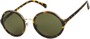 Angle of Sienna #5560 in Yellow Tortoise/Gold Frame with Green Lenses, Women's Round Sunglasses