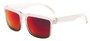 Angle of Subzero #1673 in Clear Fade Frame with Pink Mirrored Lenses, Women's and Men's Aviator Sunglasses