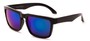 Angle of Subzero #1673 in Glossy Black Frame with Purple Mirrored Lenses, Women's and Men's Aviator Sunglasses