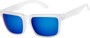 Angle of Subzero #1673 in Clear Frame with Blue Mirrored Lenses, Women's and Men's Aviator Sunglasses