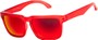 Angle of Subzero #1673 in Red Frame with Red Mirrored Lenses, Women's and Men's Aviator Sunglasses