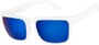 Angle of Subzero #1673 in White Frame with Blue Mirrored Lenses, Women's and Men's Aviator Sunglasses