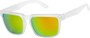 Angle of Subzero #1673 in Clear Frame with Yellow Mirrored Lenses, Women's and Men's Aviator Sunglasses