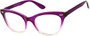 Angle of SW Clear Cat Eye Style #9155 in Purple/Clear Fade Frame, Women's and Men's  