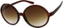 Angle of Jetty #8885 in Brown Frame, Women's Round Sunglasses