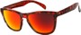 Angle of SW Mirrored Retro Style #8960 in Red Tortoise Frame with Red Mirrored Lenses, Women's and Men's  