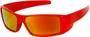 Angle of SW Kid's Sport Style #1434 in Red Frame with Yellow Mirrored Lenses, Women's and Men's  