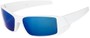 Angle of SW Kid's Sport Style #1434 in White Frame with Blue Mirrored Lenses, Women's and Men's  