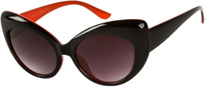 Angle of SW Cat Eye Style #8905 in Black/Red Frame, Women's and Men's  