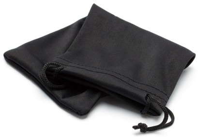 Angle of Microfiber Drawstring Pouch #3636 in Black, Women's and Men's  Soft Case