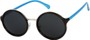 Angle of Sienna #5560 in Black/Blue Frame, Women's Round Sunglasses