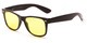 Angle of Horizon #2274 in Black Frame with Yellow Lenses, Women's and Men's Retro Square Sunglasses