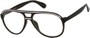 Angle of SW Clear Aviator Style #8915 in Black/White Frame, Women's and Men's  