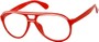 Angle of SW Clear Aviator Style #8915 in Red/White Frame, Women's and Men's  