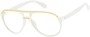 Angle of SW Clear Aviator Style #8915 in White/Yellow Frame, Women's and Men's  