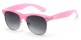 Angle of Caspian #8403 in Light Pink Frame with Smoke Lenses, Women's Browline Sunglasses