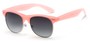 Angle of Caspian #8403 in Coral Pink Frame with Smoke Lenses, Women's Browline Sunglasses