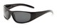 Angle of Kingston #7075 in Black Frame with Smoke Lenses, Women's and Men's Sport & Wrap-Around Sunglasses