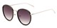 Angle of Deboce #4027 in Black/Silver with Smoke Lenses, Women's Round Sunglasses