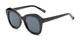 Angle of Lydia #5166 in Black Frame with Grey Lenses, Women's Cat Eye Sunglasses