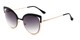 Angle of Blaine #16029 in Black/Gold Frame with Smoke Lenses, Women's Cat Eye Sunglasses