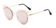 Angle of Blaine #16029 in Gold Frame with Pink Mirrored Lenses, Women's Cat Eye Sunglasses