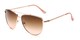 Angle of Belmont #16083 in Rose Gold Frame with Pink Smoke Lenses, Women's Aviator Sunglasses