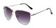 Angle of Belmont #16083 in Silver Frame with Smoke Lenses, Women's Aviator Sunglasses
