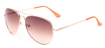 Angle of Sail #2301 in Gold/Coral Frame with Rose Lenses, Women's and Men's Aviator Sunglasses