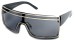 Angle of SW Celebrity Shield Style #1406 in Grey Frame with Smoke Lenses, Women's and Men's  