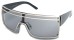 Angle of SW Celebrity Shield Style #1406 in Silver Frame with Smoke Lenses, Women's and Men's  
