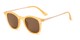Angle of Heritage #16040 in Yellow/Gold Frame with Amber Lenses, Women's and Men's Round Sunglasses
