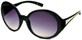 Angle of SW Oversized Round Style #1925 in Black Frame, Women's and Men's  