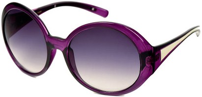 Angle of SW Oversized Round Style #1925 in Clear Purple Frame, Women's and Men's  