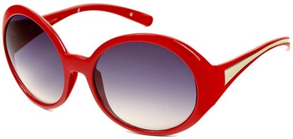 Angle of SW Oversized Round Style #1925 in Red Frame, Women's and Men's  